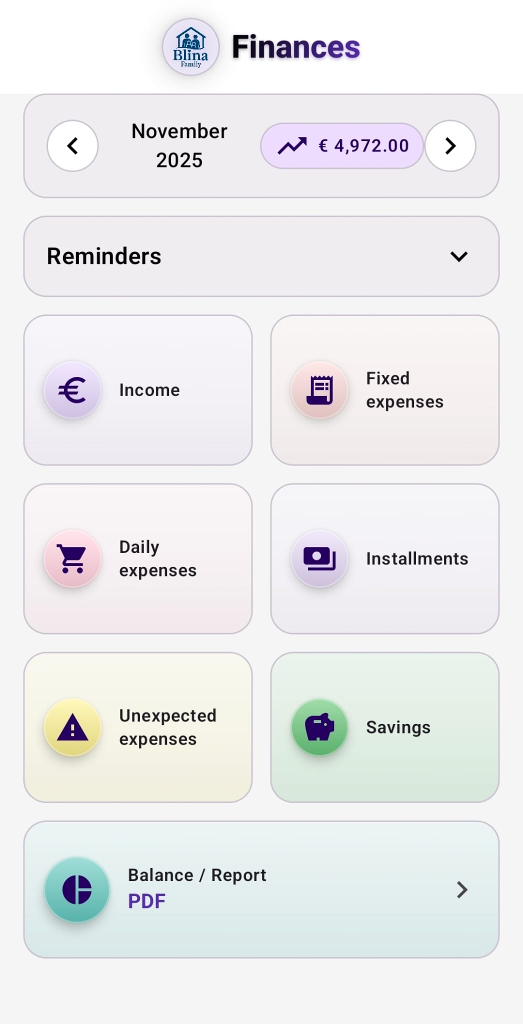 Blina Family — Finances