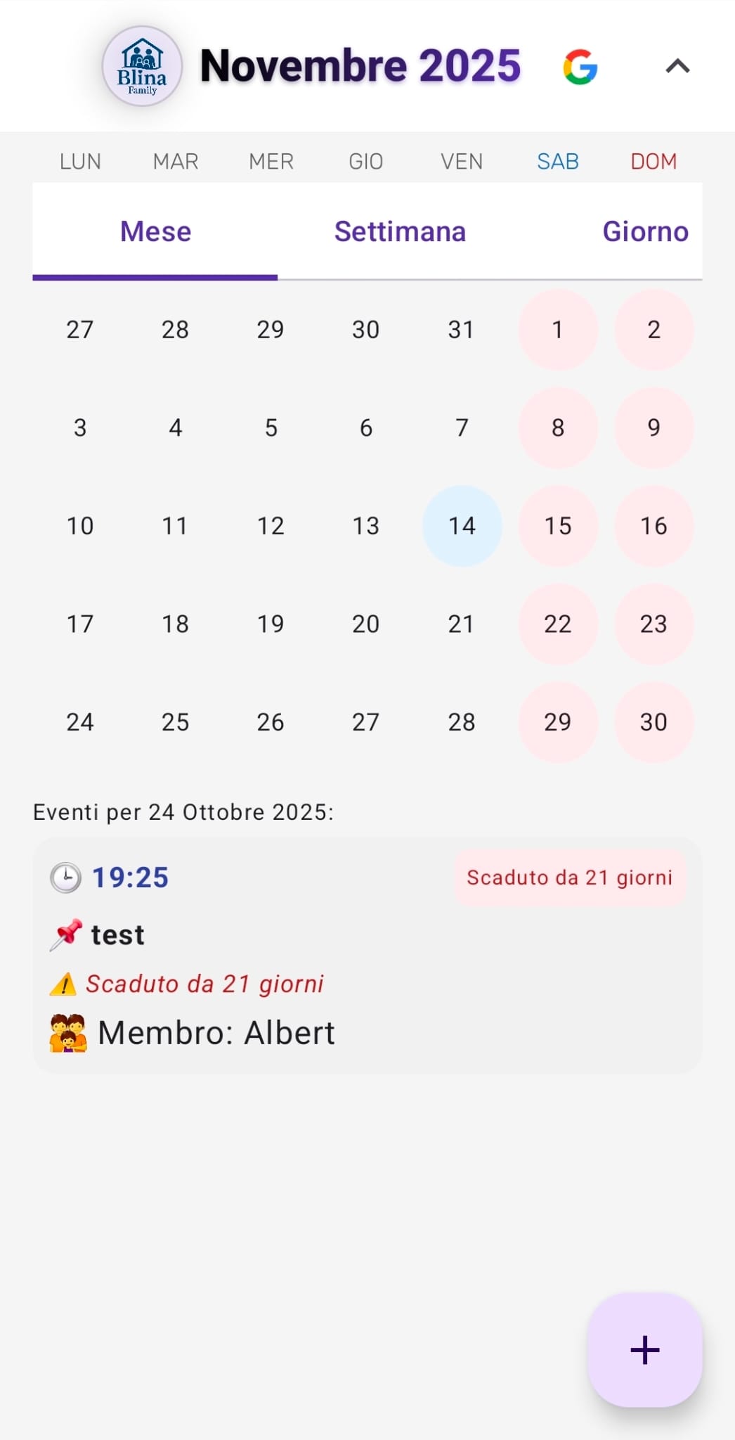 Blina Family — Calendario